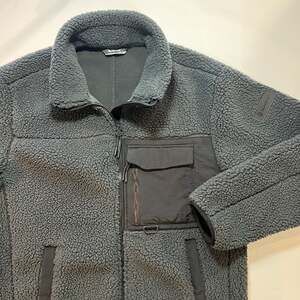 Blackyak Fluffy Fleece Jacket charcoal gray Zip Up Sherpa Jacket Medium